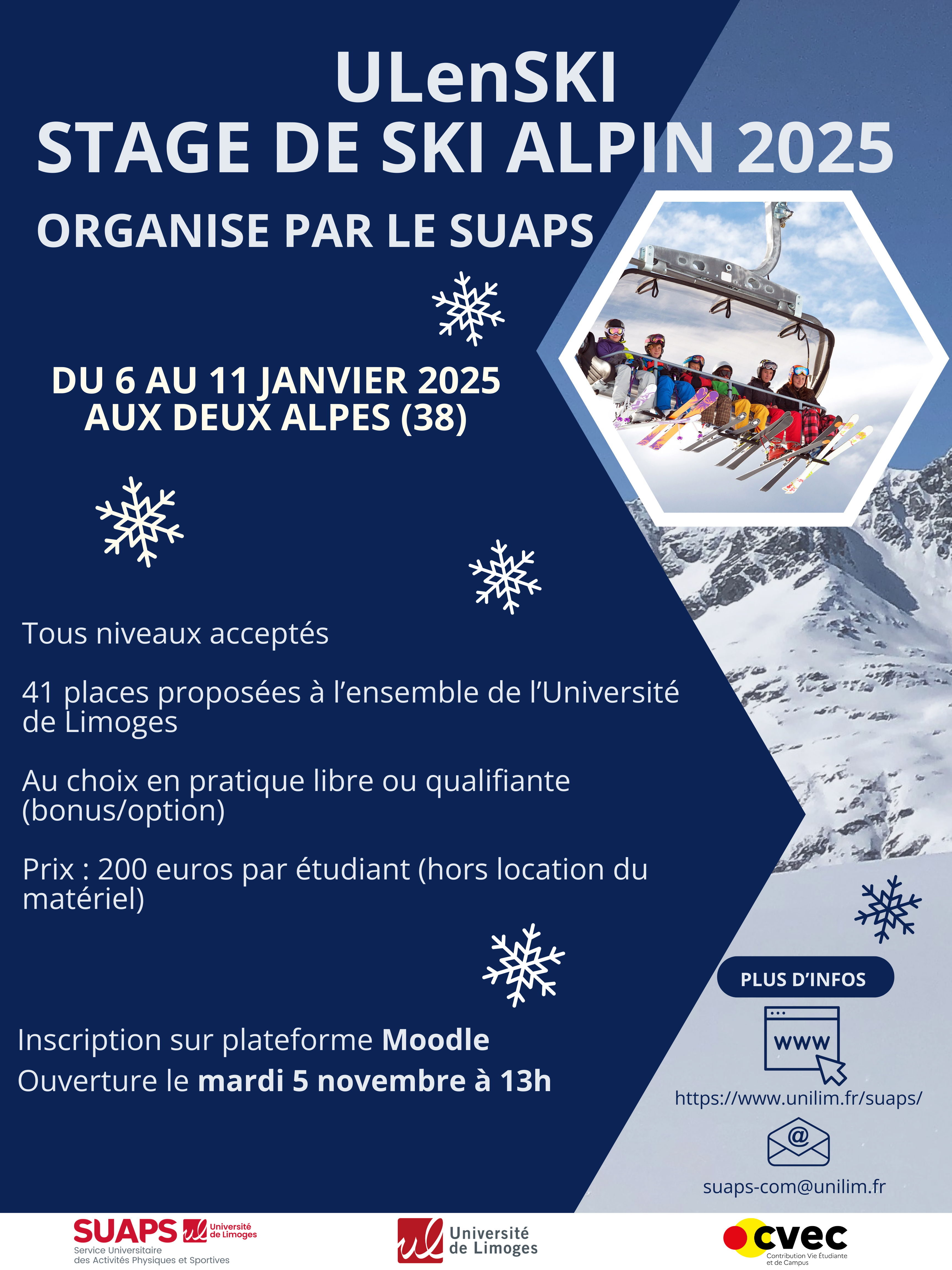 Affiche stage de ski 2025